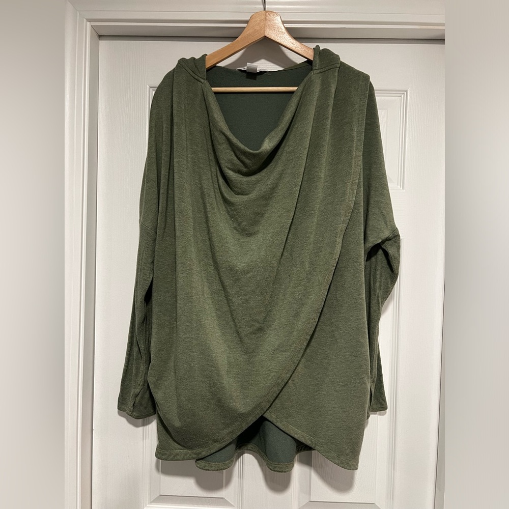 Athleta Purana Wrap Sweatshirt XL Sage Green